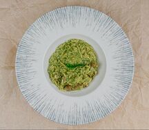 Ложное ризотто со свининой и шпинатом