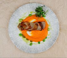 Свиная вырезка с пюре из батата