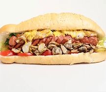 Специальный хот-дог с грибами и сыром