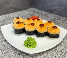 Запечённый ролл с копченым лососем