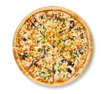 Пицца Том ям на тонком тесте 