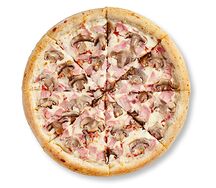 Пицца Ветчина и грибы на тонком тесте стандарт 