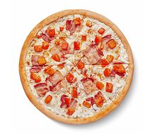 Пицца Карбонара на толстом тесте 