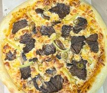 Пицца с говядиной и грибами