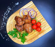 Томатный шашлык из cвинoй шеи