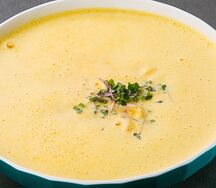 Кукурузный крем-суп с креветкой