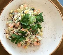 Оливье по-домашнему с языком