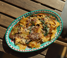 Паппардели с рваной говядиной