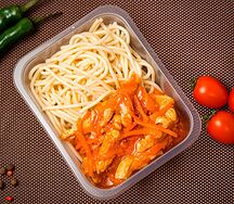 Спагетти с гуляшом