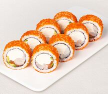 С тигровой креветкой и лососем ролл