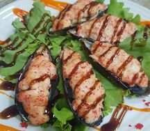 Запечённые мидии в створках