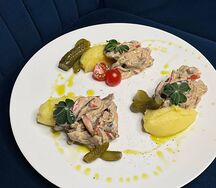 Бефстроганов с картофельным пюре