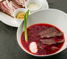 Борщ из молодой свеклы с говядиной