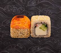 Запечённый лосось с крабом