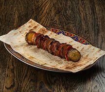 Картофель с салом на мангале