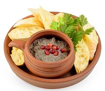 Икра грибная с хлебом пури