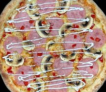 Пицца Ветчина и грибы с сырным бортиком