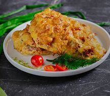 Куриная отбивная с ветчиной и грибами