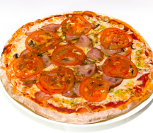 Пицца с ветчиной и грибами