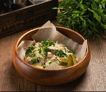 Бефстроганов с картофельным пюре