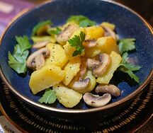 Картофель жаренный с грибами