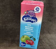 Детский сок Бегемотик Бонди вишня-яблоко