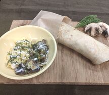 Постный блин с картофелем и грибами