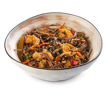 Лапша гречневая с морепродуктами