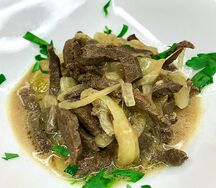 Бефстроганов из печени