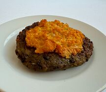 Котлета из печени с картофелем