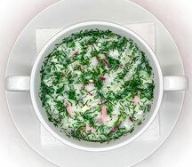 Окрошка с ветчиной на квасе