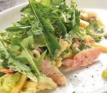 С сыром и лососем