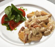 Куриные медальоны в апельсиновом соусе