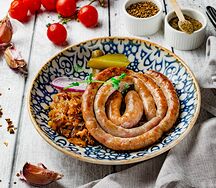 Колбаска домашняя жареная