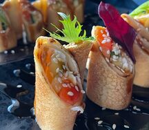 Блинчики с лососем и сливочным сыром