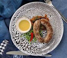 Колбаска куриная острая с запеченным картофелем