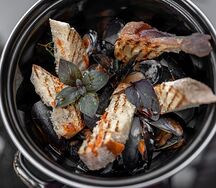 Мидии в сливочном соусе 