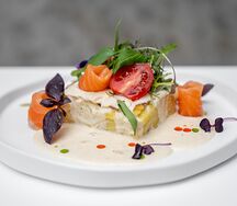 Картофельный гратен с семгой