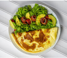 Омлет с семгой фирменного посола