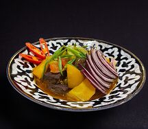 Печень с овощами