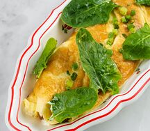 Французский омлет с шампиньонами и шпинатом