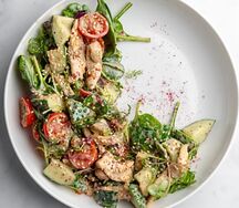 Салат с курицей и баклажанами