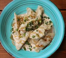 Манду Курица с грибами