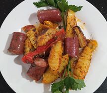 Жаркое с сушёной колбасой