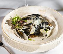 Мидии в сливочном соусе