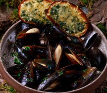 Мидии в белом вине