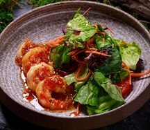 Салат Теплый с креветками