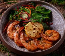 Королевские креветки на углях