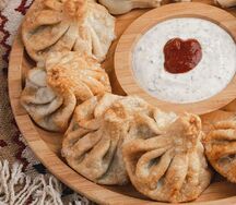 Хинкали жареные cвинo-говяжьи