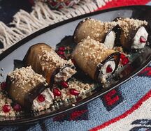 Рулетики из баклажанов с сыром сулугуни